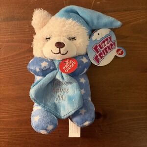 Fuzzy Friends Prayer Bear In Pajamas -Sings Jesus Loves Me, 6.2 Inches Tall